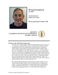 Interview with Peter Goldreich - Caltech Oral Histories