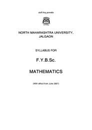 F.Y.B.Sc. MATHEMATICS - North Maharashtra University