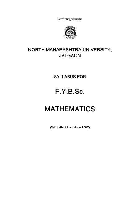 F.Y.B.Sc. MATHEMATICS - North Maharashtra University