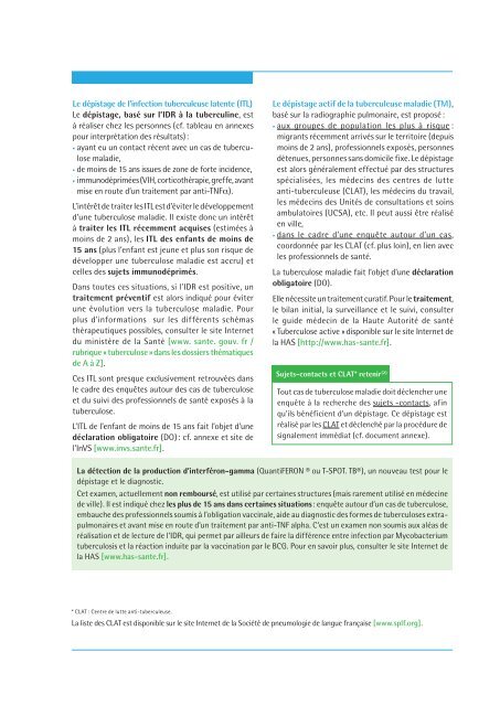 La tuberculose (2/2) DÃ©pistage et diagnostic prÃ©coce ... - Inpes