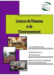 Livret des formations 2012-2013 - UFR Sciences de l'homme et de l ...