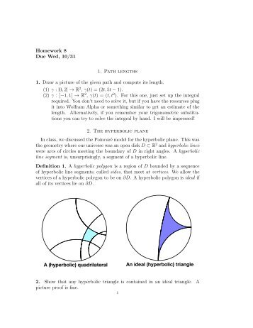 A (hyperbolic) quadrilateral An ideal (hyperbolic) triangle