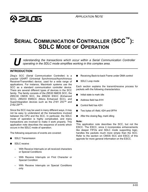 serial communication controller (scc ™ sdlc mode of operation - Clips