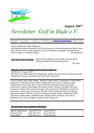 August 2007 Newsletter Golf in Hude eV