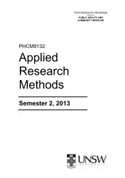Applied Research Methods - School of Public Health and ...