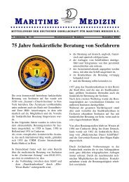 4. Arbeitstagung „Sanitätsdienst der Flotte“ - Deutsche Gesellschaft ...