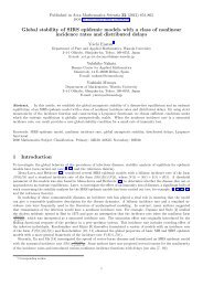 Global stability of SIRS epidemic models with a class of nonlinear ...