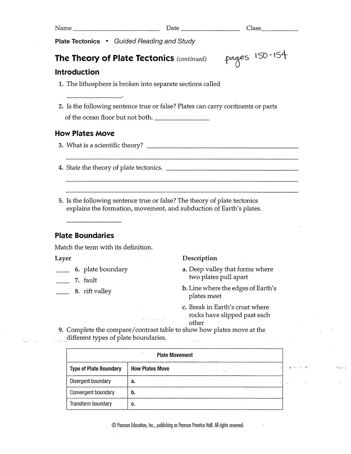 worksheet Theory Of Plate Tectonics Worksheet plate tectonics worksheet high school workbooks worksheets free printable worksheet