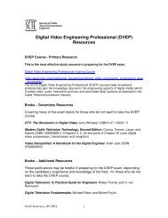 Digital Video Engineering Professional (DVEP) Resources - SCTE