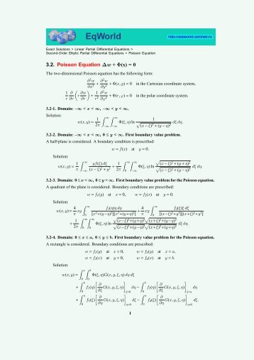 Poisson Equation - EqWorld - The World of Mathematical Equations