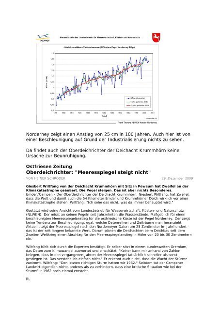 Untergehende Inseln und Landstriche? - RL-Rational