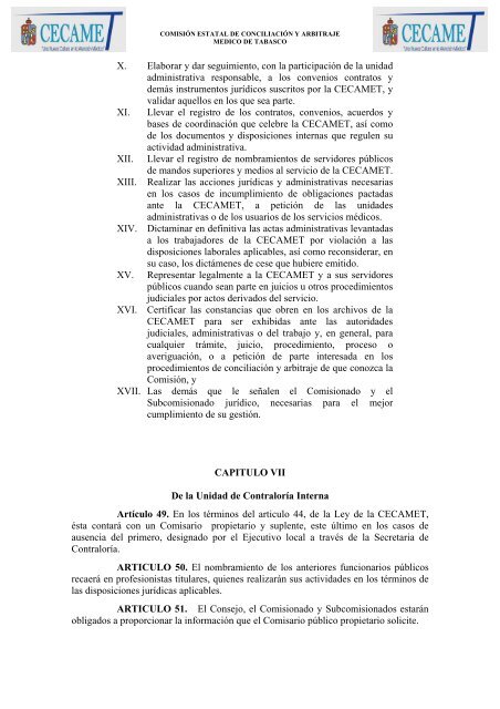 ley de la comisin estatal de conciliacin y arbitraje mdico de tabasco