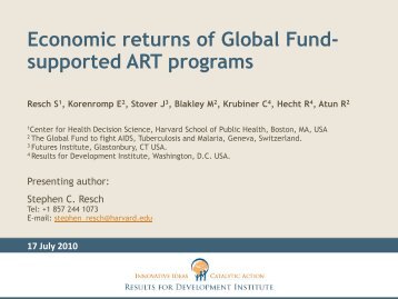 Economic returns of Global Fund- supported ART programs