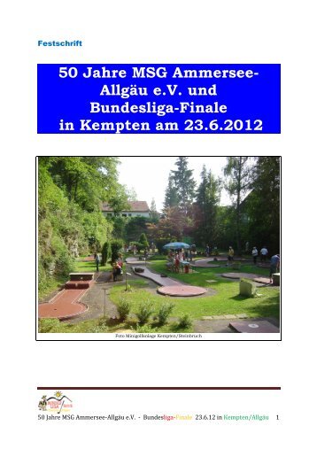 50 Jahre MSG Ammersee- Allgäu e.V. und Bundesliga-Finale in ...