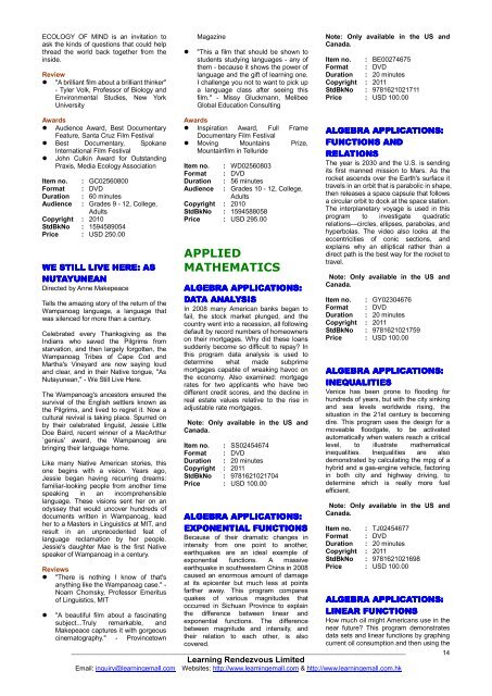 2011 New Releases Catalogue November - Learningemall.com