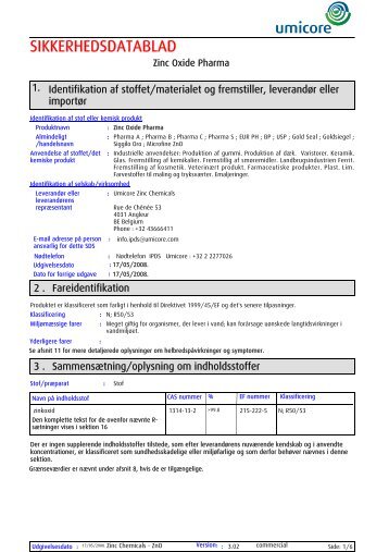 5712 Zinc Oxide Pharma (Danish (DK)) Umicore - A MSDS EU ...