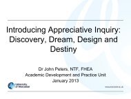 Discovery, Dream, Design and Destiny