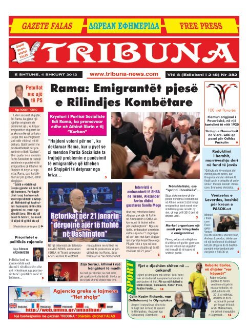 Rama: Emigrantët pjesë e Rilindjes Kombëtare - Tribuna News