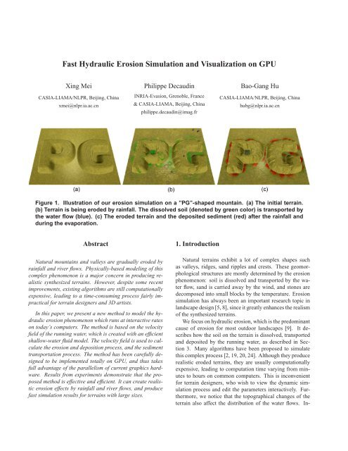 G. Hu, Fast Hydraulic Erosion Simulation and Visualization on GPU ...