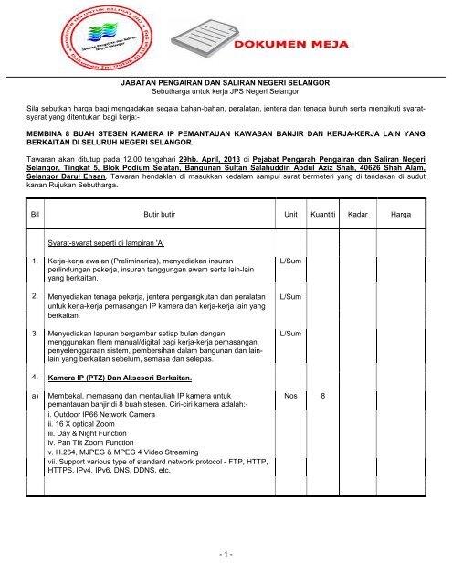 Fail Tender Sistem Tender Dokumen Dan Sebutharga Selangor