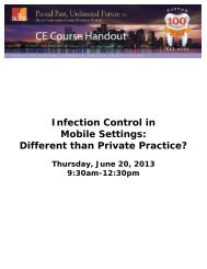 Infection Control in Mobile Settings: Different than Private Practice?