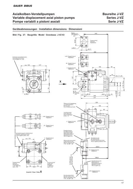 Variable displacement axial piston pumps Series J-VZ ... - Sauer Bibus