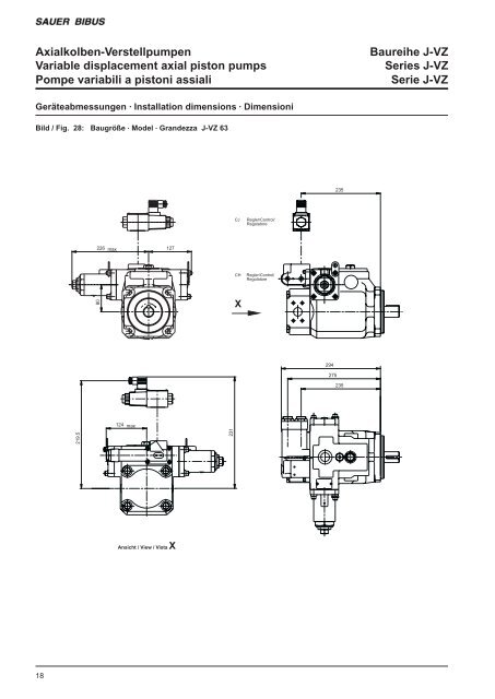 Variable displacement axial piston pumps Series J-VZ ... - Sauer Bibus