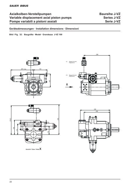 Variable displacement axial piston pumps Series J-VZ ... - Sauer Bibus