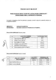 publicacion de resultados de la evaluacion curricular y