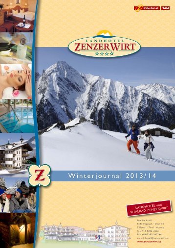 Preisliste Winter 2013/14 - Hotel Zenzerwirt