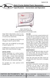 Dwyer Series Mark II Model 25 Molded Plastic ... - Solutions Direct