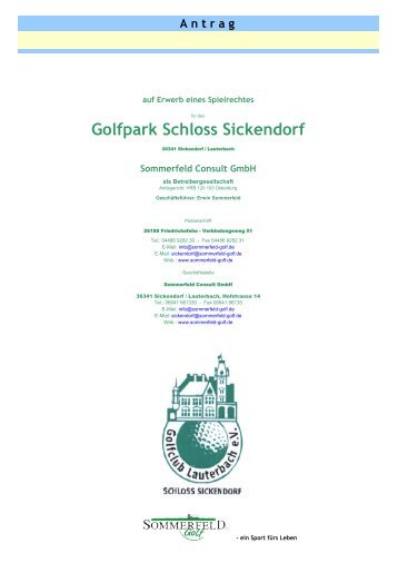 Golfpark Schloss Sickendorf - Golfclub Lauterbach