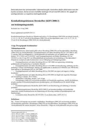 KIFS 2008:3 - Kemikalieinspektionen