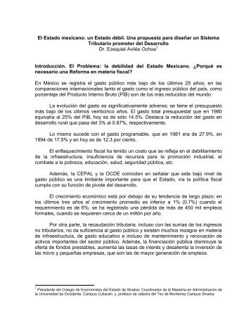 El Estado mexicano: un Estado débil. Una propuesta para ... - Indetec