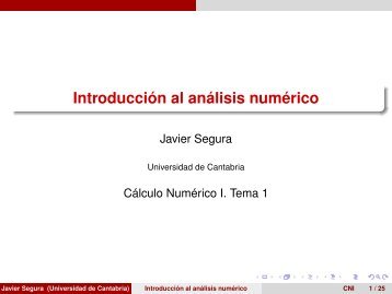 Introducción al análisis numérico - OCW Universidad de Cantabria