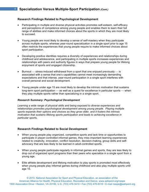 Guidelines for Participation in Youth Sport Programs ... - AAHPERD