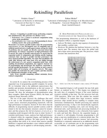 Rekindling Parallelism - Spatial Computing