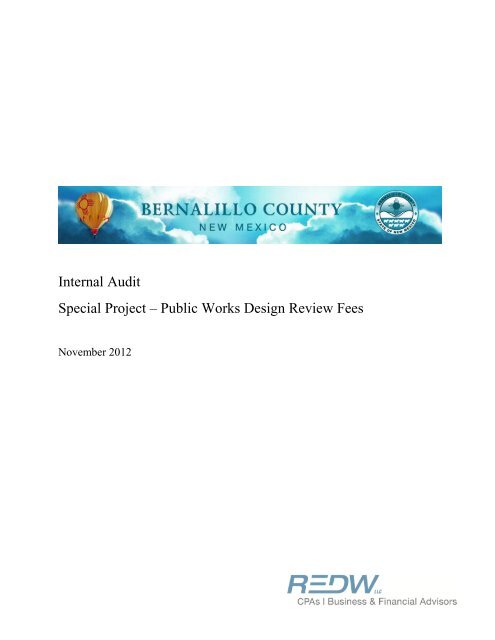 Public Works Design Review Fees - Bernalillo County