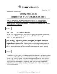 Safety Recall H29 Reprogram Wireless Ignition Node