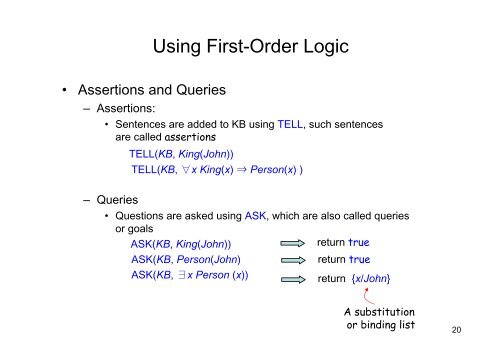 First-Order Logic and Inference - Berlin Chen