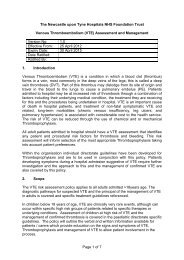 (VTE) Assessment and Management - Newcastle Hospitals