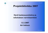 Hyvä hankesuunnitelma. - Sininauhaliitto