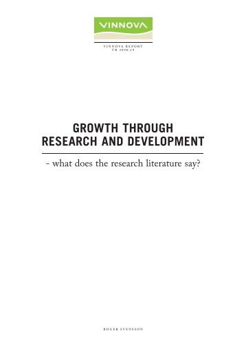 Growth through Research and Development - what does ... - Vinnova