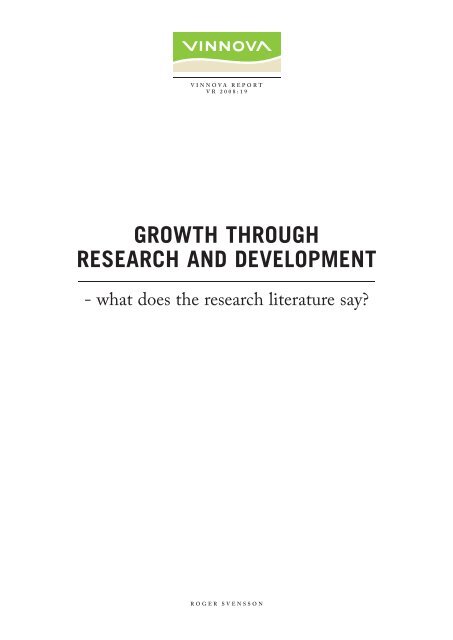 Growth through Research and Development - what does ... - Vinnova