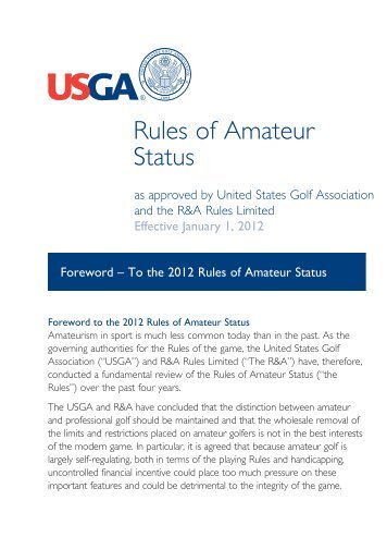 Complete 2012-2015 Rules Of Amateur Status - USGA