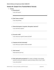 Handout #6: Sample Form: Potential Mentor Interests
