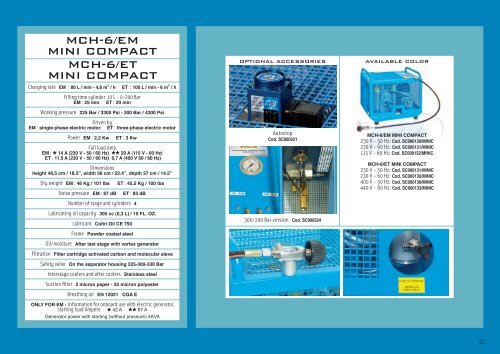 Coltri MCH 6 Portable Breathing Air Compressors Brochure