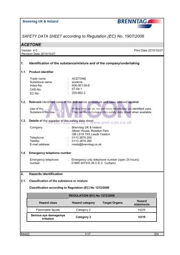 SAFETY DATA SHEET according to Regulation (EC) No ... - AMI-CON