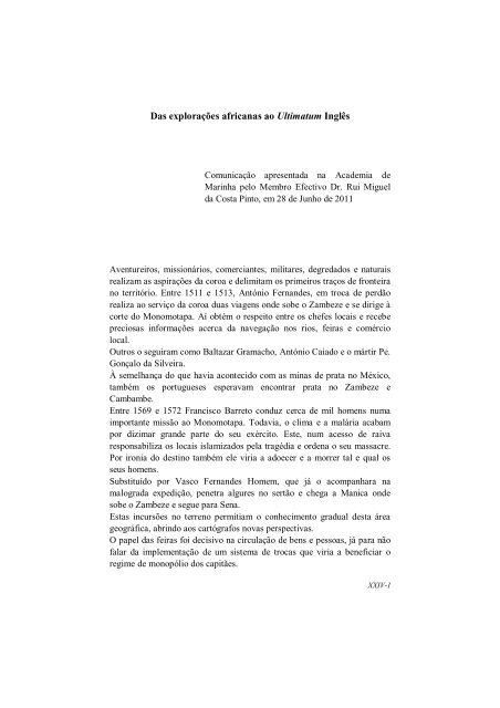 Das exploraÃ§Ãµes africanas ao Ultimatum InglÃªs - Academia