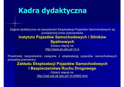 eksploatacja pojazdów samochodowych - Politechnika Krakowska